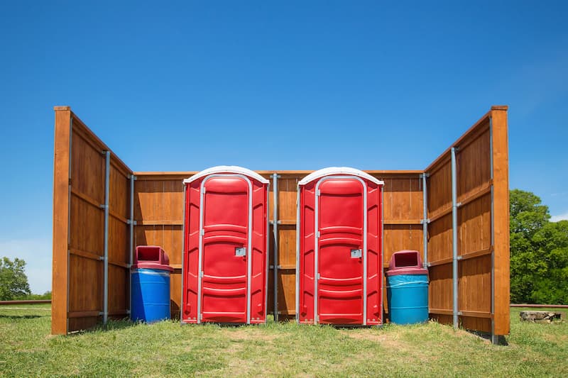 Short-term porta potty units staged for delivery in Pittsburg, California